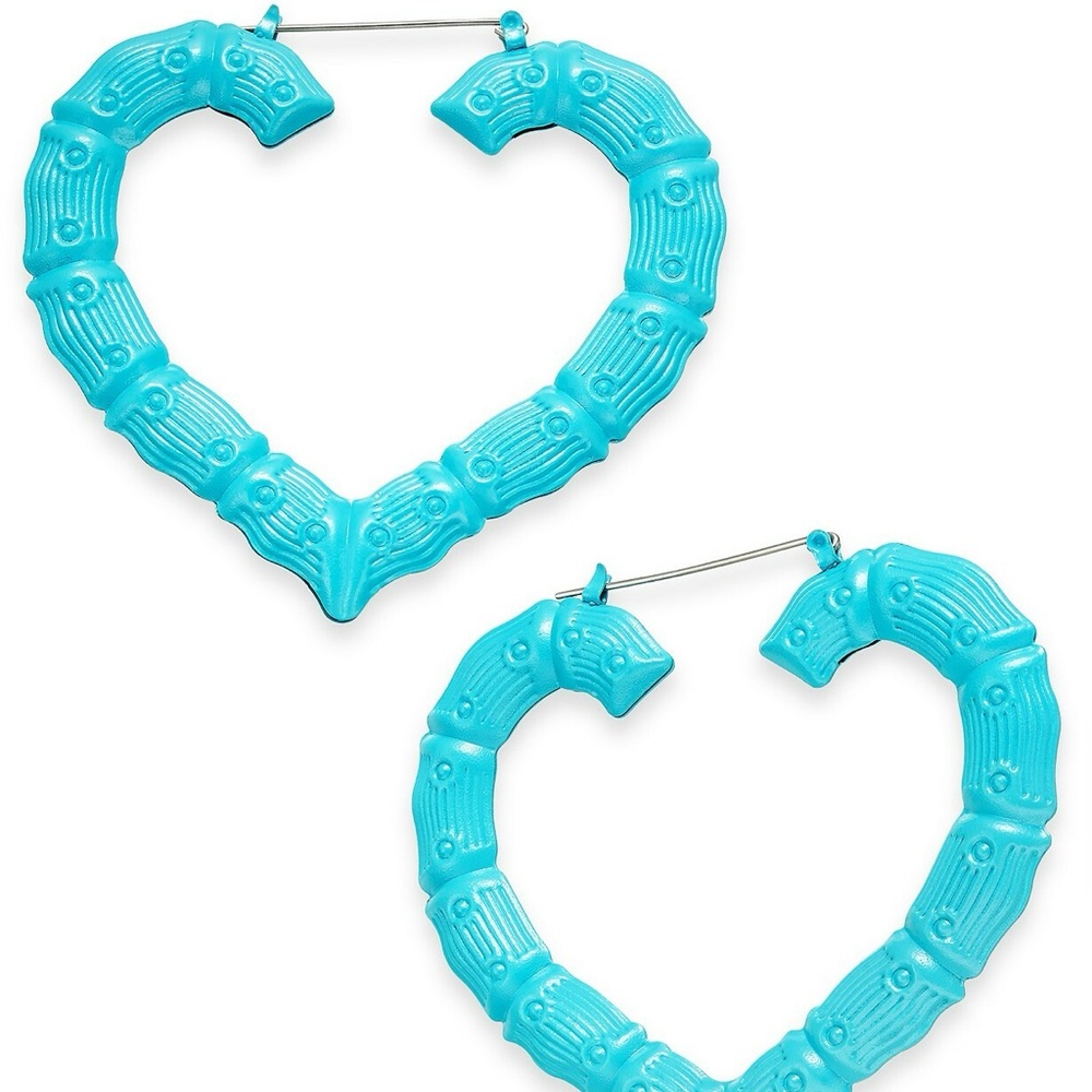 Thalia Sodi Heart Extra Large Hoop Earrings in blue